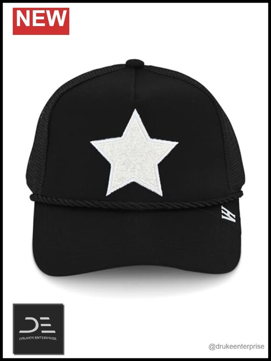 Mesh Star Trucker Hat with Pearl Embellishment - Adjustable Snapback for Women main image 4